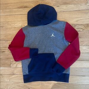 Jordan Hoodie in Navy, Gray, and Red
